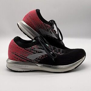 Brooks Ricochet Women's Running Shoes Black Pink Size 6.5 Medium Knit Lace-Up.